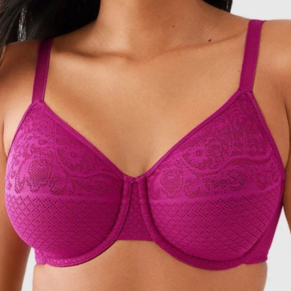 NWT Wacoal 40DDD Visual Effects Minimizer Bra Floral Lace Underwire Uplift
